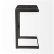 Kiran 18L x 17W x 30H Black Wood w/Brushed Metal Frame Bar Stool