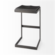 Kiran 18L x 17W x 30H Black Wood w/Brushed Metal Frame Bar Stool