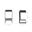 Kiran 18L x 17W x 30H Black Wood w/Brushed Metal Frame Bar Stool