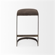 Tyson 17L x 18W x 28H Dark Brown Leather W/Gun Metal Gray Base Stool