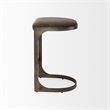 Tyson 17L x 18W x 28H Dark Brown Leather W/Gun Metal Gray Base Stool