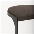 Tyson 17L x 18W x 28H Dark Brown Leather W/Gun Metal Gray Base Stool