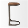 Tyson 17L x 18W x 31H Medium Brown  Leather  W/Gun Metal Gray Base Stool