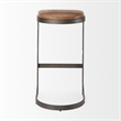 Tyson 17L x 18W x 31H Medium Brown  Leather  W/Gun Metal Gray Base Stool