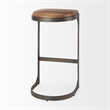 Tyson 17L x 18W x 31H Medium Brown  Leather  W/Gun Metal Gray Base Stool