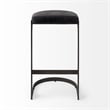 Tyson 17L x 18W x 31H Black Leather W/Gunmetal Gray Base Stool