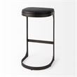 Tyson 17L x 18W x 31H Black Leather W/Gunmetal Gray Base Stool