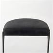 Tyson 17L x 18W x 31H Black Leather W/Gunmetal Gray Base Stool