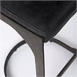 Tyson 17L x 18W x 31H Black Leather W/Gunmetal Gray Base Stool