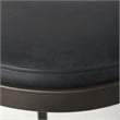 Tyson 17L x 18W x 31H Black Leather W/Gunmetal Gray Base Stool