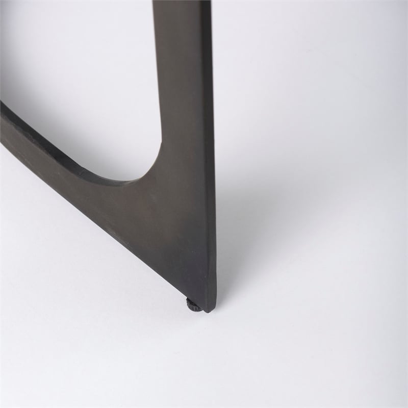 Tyson 17L x 18W x 31H Black Leather W/Gunmetal Gray Base Stool