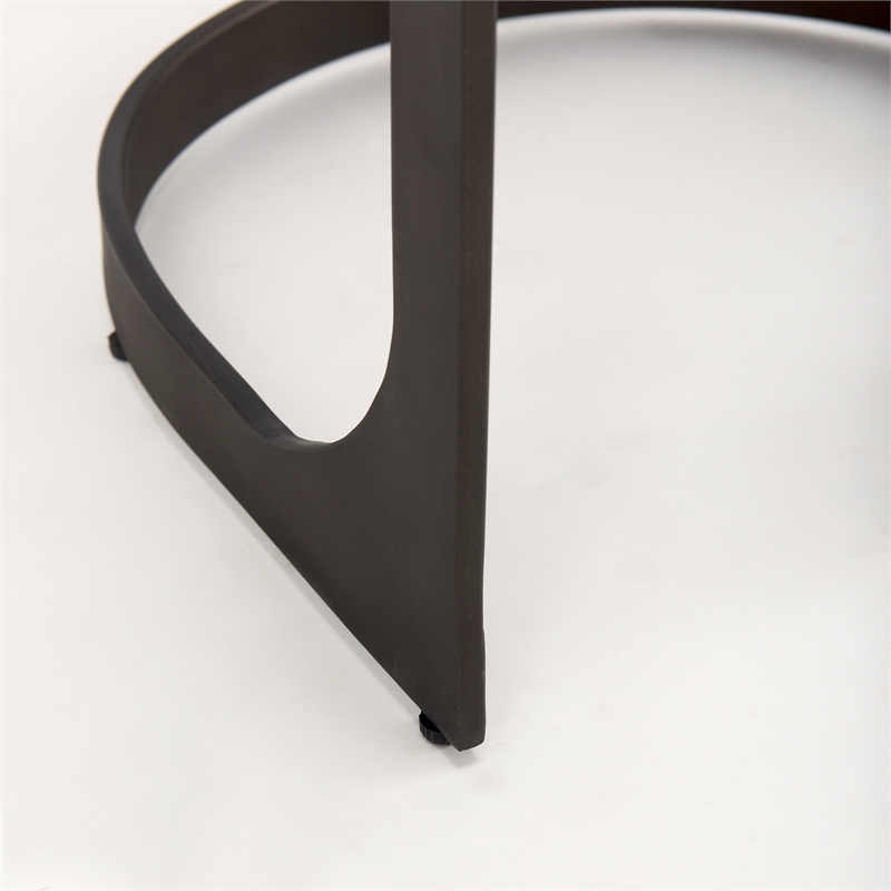 Tyson 17L x 18W x 31H Dark Brown Leather W/Gunmetal Base Stool