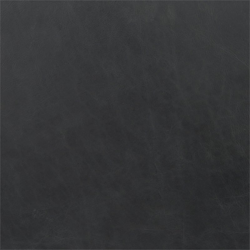 Berbick 21L x 25W x 38H Black Leather W/Gunmetal Gray Frame Stool