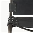 Berbick 21L x 25W x 42H Black Leather W/Gun Metal Gray Frame  Stool