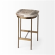 Millie 16.5L x 18.0W x 26.0H Gray Hair On Leather Hide Stool