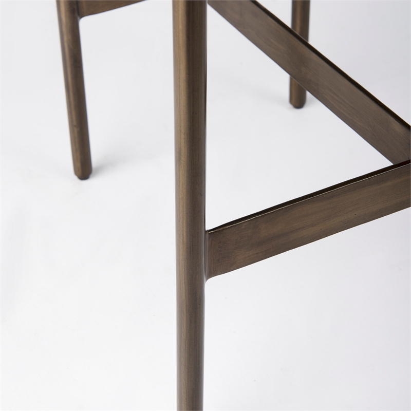 Millie 16.5L x 18.0W x 26.0H Gray Hair On Leather Hide Stool