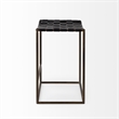 Clarissa 18.0L x 16.0W x 26.0H Black Woven Leather W/Metal Frame Stool