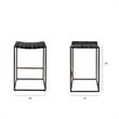 Clarissa 18.0L x 16.0W x 26.0H Black Woven Leather W/Metal Frame Stool