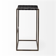 Clarissa 18.0L x 16.0W x 30.0H Black Woven Leather W/ Iron Frame Stool