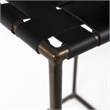 Clarissa 18.0L x 16.0W x 30.0H Black Woven Leather W/ Iron Frame Stool