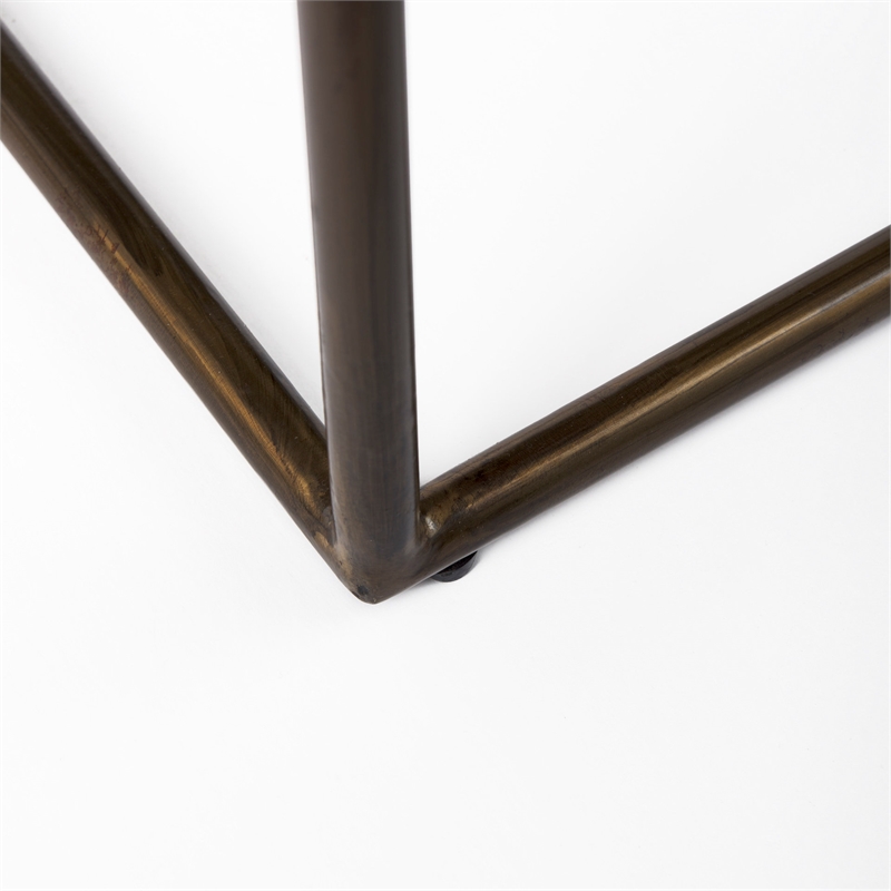 Clarissa 18.0L x 16.0W x 30.0H Black Woven Leather W/ Iron Frame Stool