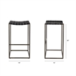 Clarissa 18.0L x 16.0W x 30.0H Black Woven Leather W/ Iron Frame Stool