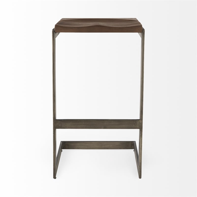 Kiran 18L x 17W x 30H Medium Brown Wood Bar Stool