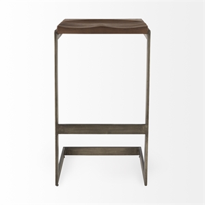 Kiran 18L x 17W x 30H Medium Brown Wood Bar Stool