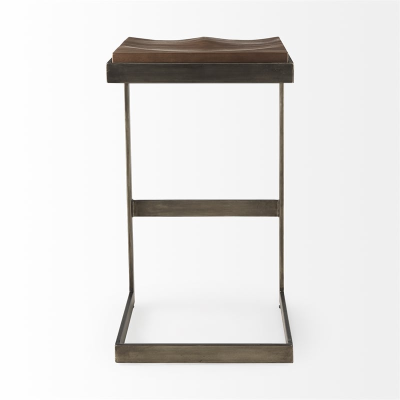 Kiran 18L x 17W x 30H Medium Brown Wood Bar Stool