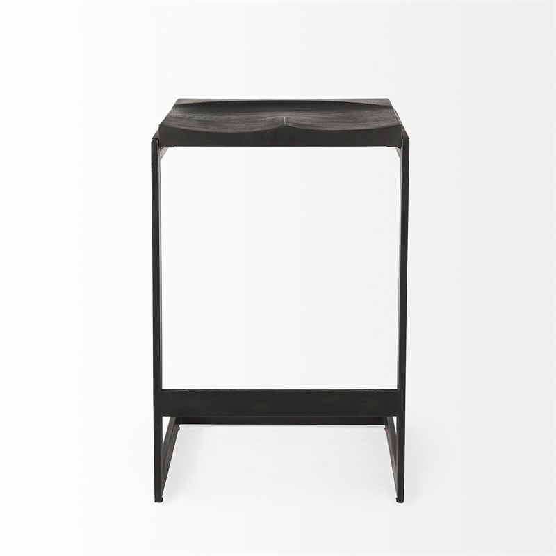 Kiran 18L x 17W x 26H Black Wood Counter Stool