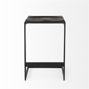 Kiran 18L x 17W x 26H Black Wood Counter Stool