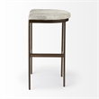 Millie 16.5L x 18.0W x 30.0H Light Gray Hair On Hide Leather Stool