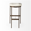 Millie 16.5L x 18.0W x 30.0H Light Gray Hair On Hide Leather Stool