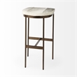 Millie 16.5L x 18.0W x 30.0H Light Gray Hair On Hide Leather Stool
