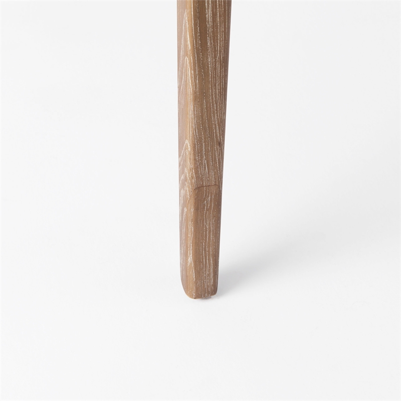 Mercana Clara Brown Wood W/ Cream Fabric Seat Armless Dining Chair