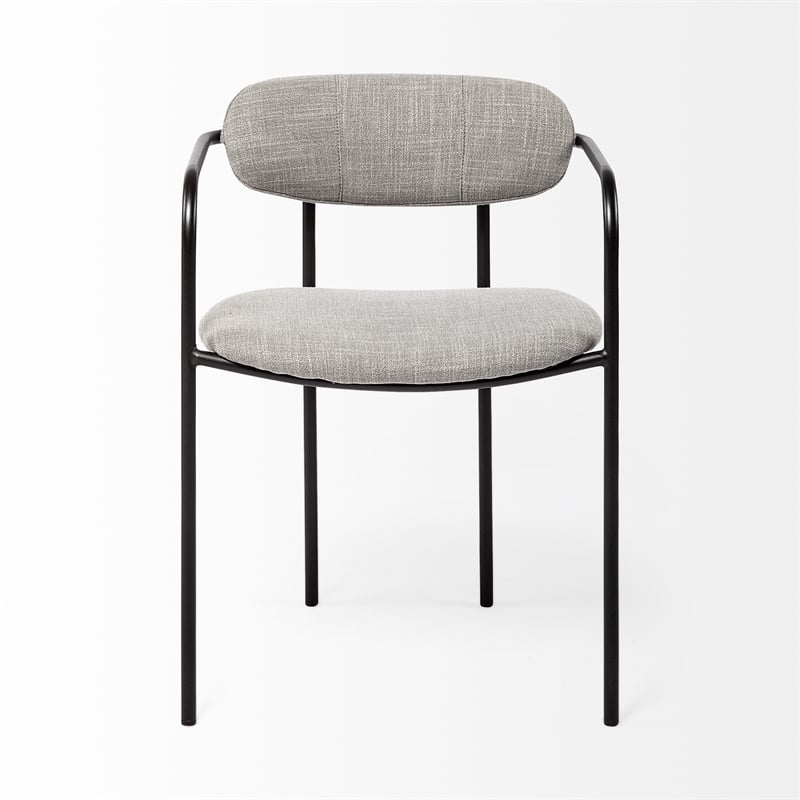 Mercana Parker Gray Fabric Seat W/Black Metal Dining Chair