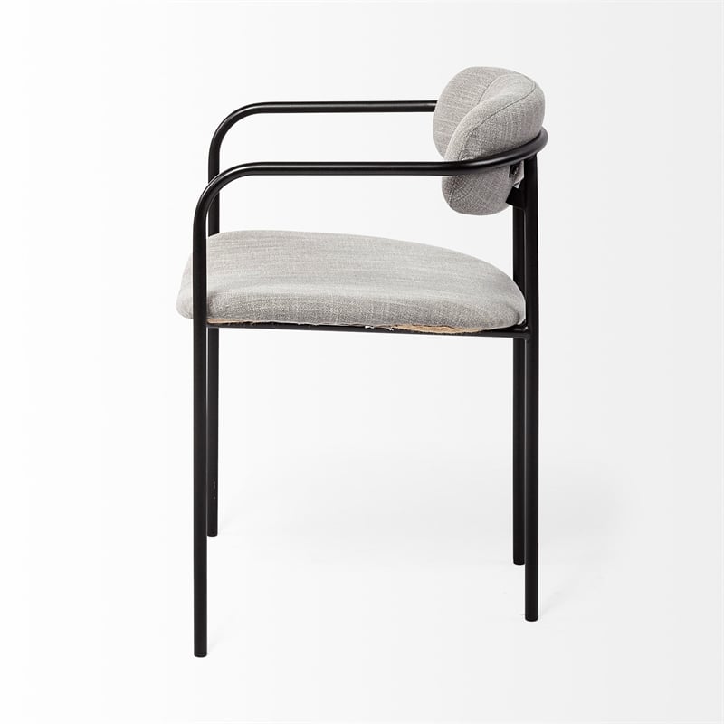 Mercana Parker Gray Fabric Seat W/Black Metal Dining Chair
