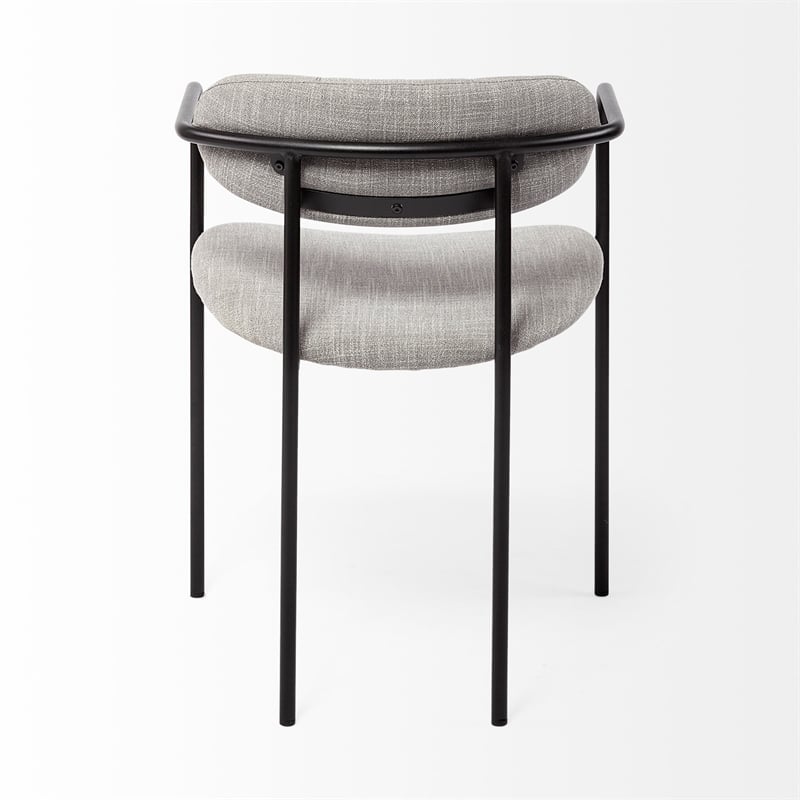 Mercana Parker Gray Fabric Seat W/Black Metal Dining Chair