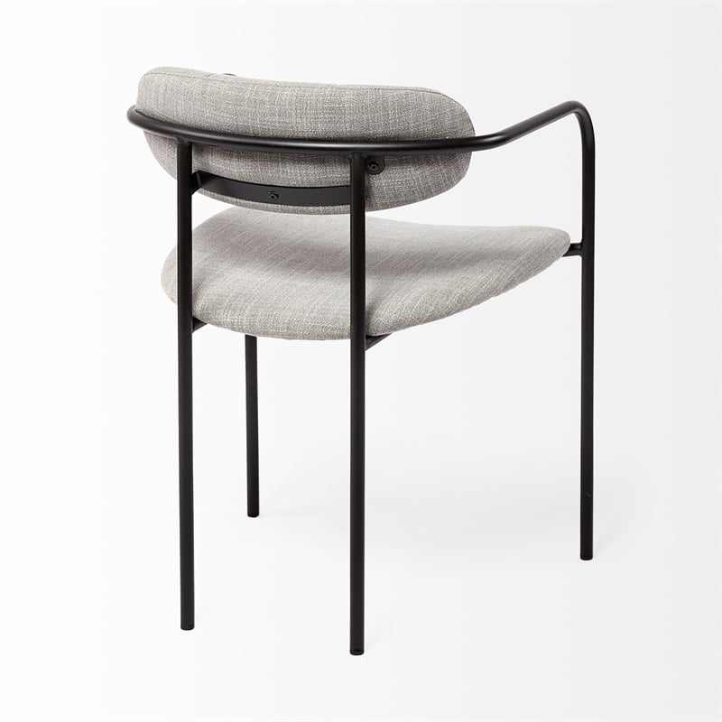 Mercana Parker Gray Fabric Seat W/Black Metal Dining Chair
