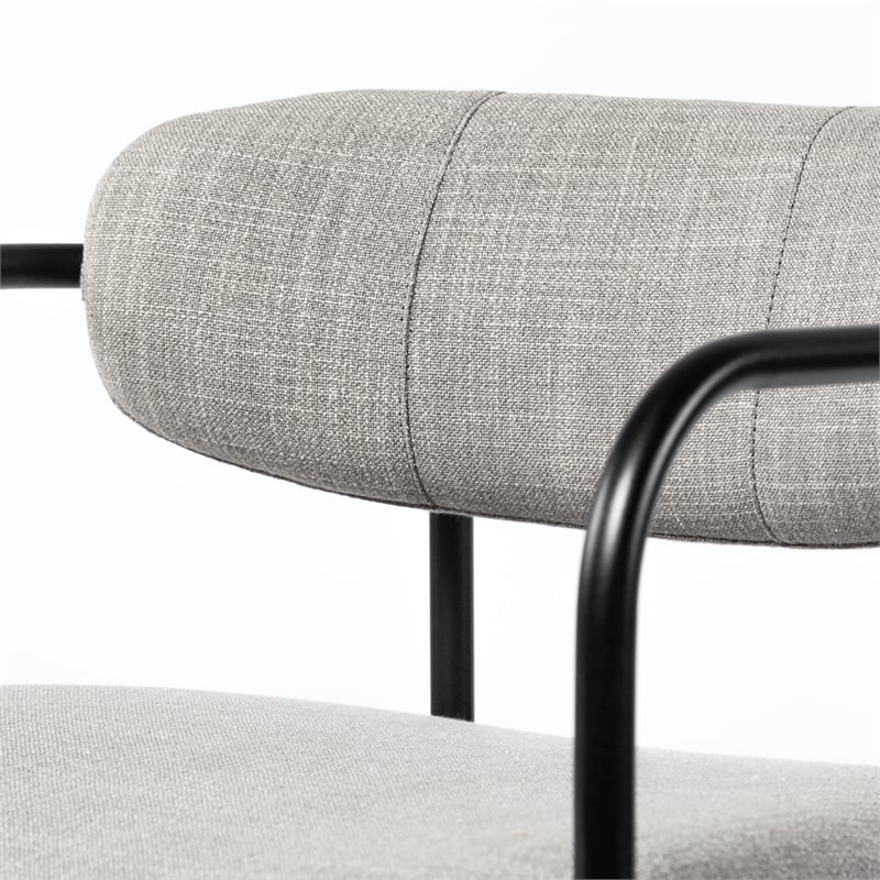 Mercana Parker Gray Fabric Seat W/Black Metal Dining Chair