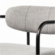 Mercana Parker Gray Fabric Seat W/Black Metal Dining Chair