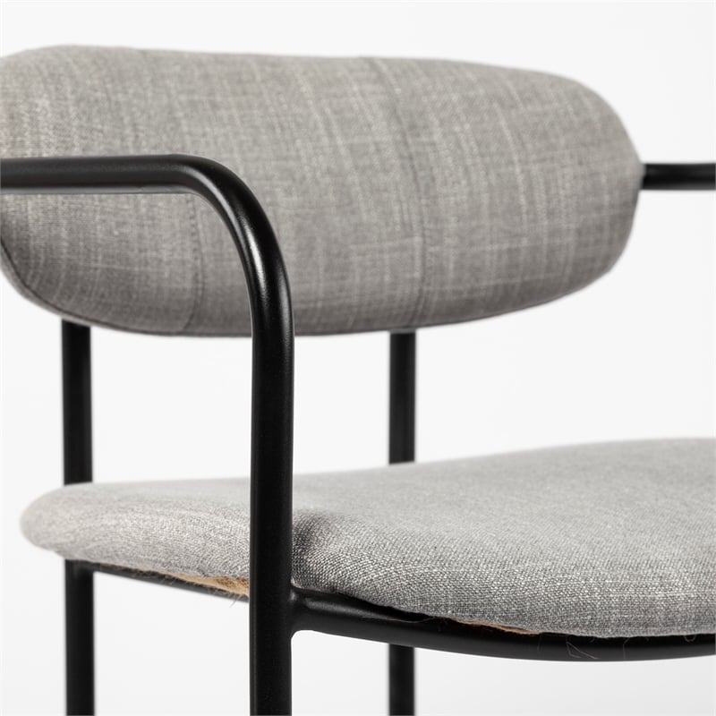 Mercana Parker Gray Fabric Seat W/Black Metal Dining Chair