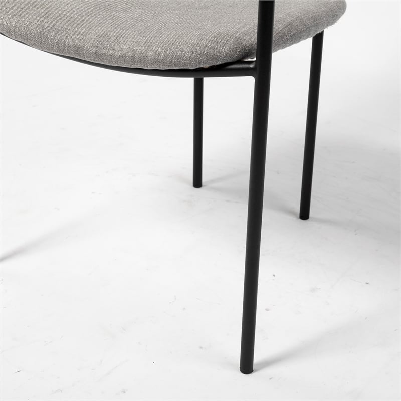 Mercana Parker Gray Fabric Seat W/Black Metal Dining Chair