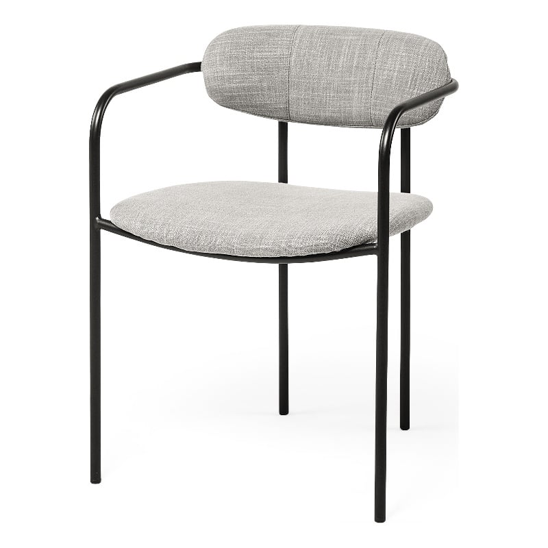 Mercana Parker Gray Fabric Seat W/Black Metal Dining Chair