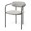 Mercana Parker Gray Fabric Seat W/Black Metal Dining Chair