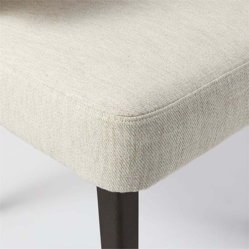 Mercana Niles Cream Fabric Seat W/Brown Wood Legs Dining Chair