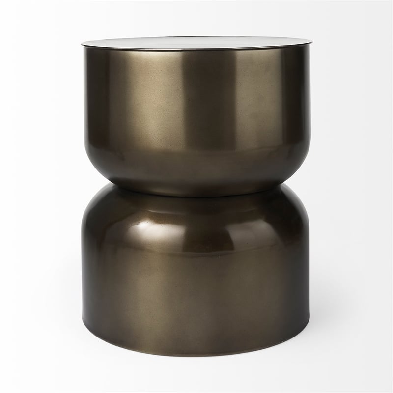 Catriona 17L x 17W x 20H Gold Metal Accent Hourglass Table
