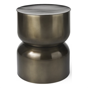 Catriona 17L x 17W x 20H Gold Metal Accent Hourglass Table