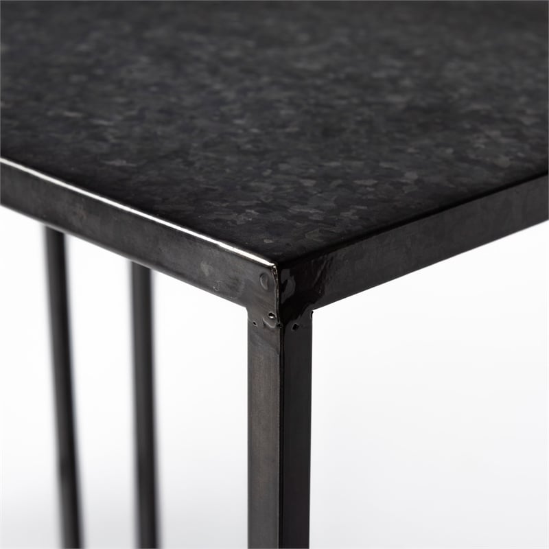 Kasey (Set of 2) 17.7L x 12.6W x 24.4H Galvanized Gray Metal Accent Tables