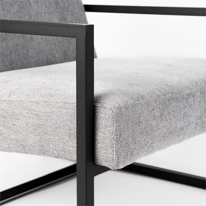 Mercana Armelle Gray Fabric Seat W/Gray Metal Frame Accent Chair